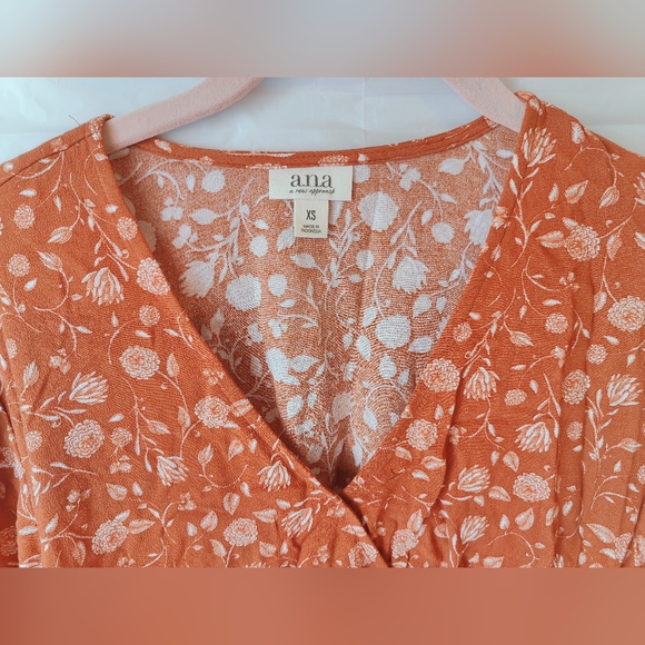 Fall Vibes Etched Floral Bombay Dress Size XS Long Elastic Sleeve, Elastic Waist - Picture 4 of 10